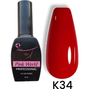 Pink World Kalıcı Oje  K34  12ML Kırmızı