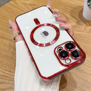 Apple iPhone 11 Pro Max Kılıf Magsafe Kamera Lensli Korumalı Şeffaf Silikon Kapak
