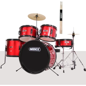 Midex CD500X-RD Akustik Çocuk Baterisi Davulu Seti 5-18 Yaş İçin Full Set