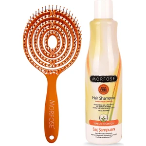Morfose Oval Saç Fırçası + Bitkisel Şampuan 500 ml