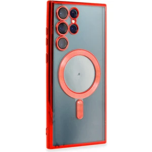 Samsung Galaxy S22 Ultra Kılıf Magsafe Kamera Lensli Korumalı Şeffaf Silikon Kapak