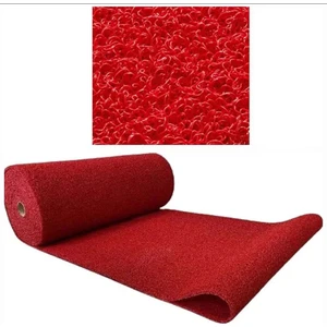 Edukkanim Kaydırmaz Pvc Paspas Kıvırcık Iç - Dış Tüm Islak Zemin Kırmızı 120 cm