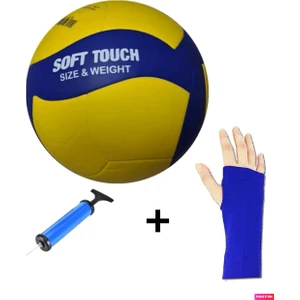 Vl 500 3'lü Set Voleybol Topu Soft Yapıştırma Poliüretan 3 Astar Deri + Pompa + Kolluk Hediye