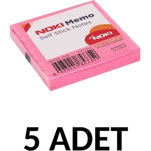 5 Adet  Postit 75MM X75MM  Yapışkanlı Kağıt 80 Yaprak Pembe