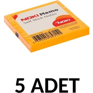 5 Adet  Postit 75MM X75MM  Yapışkanlı Kağıt 80 Yaprak Turuncu