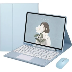 iPad Air 4 10.9" Için Mouse Standı Kılıflı Kapaklı Bluetooth Klavye (Yurt Dışından)