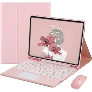 iPad Air 4 10.9" Için Mouse Standı Kılıflı Kapaklı Bluetooth Klavye (Yurt Dışından)