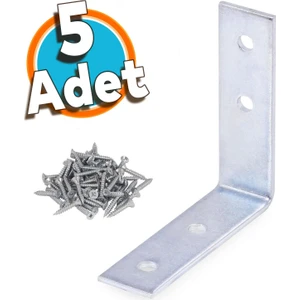 Mobilya Duvar Dolap Raf Köşe Bağlantı Sabitleme L Demir Köşebent Demir Gönye 45 x 45 x 15 mm 5 Adet