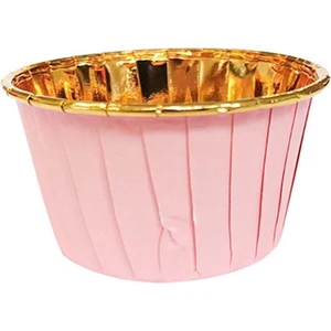 Kağıt Muffin Kek Kalıbı 25'li Pembe - Gold
