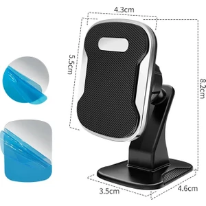 Privity Serisi Mıknatıslı Araç Içi Telefon Tutucu Vantuzlu Magnet 360 Derece Telefon Tutucu Ugl