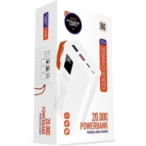Powerway QC20 20000 Mah Çift USB Dijital Ekran Powerbank