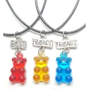 Tuna Takı & Aksesuar Jelibon Ayıcıklar 3'lü Bff Best Friends Arkadaşlık Kolyesi Model 5 Çocuk Kolye