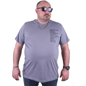 Moc Grande Büyük Beden Erkek Baskılı Tişört Beyond Self 23128 Gri10