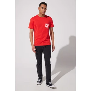 Riders By Lee Riders By Lee Regular Fit %100 Pamuk Bisiklet Yaka Kırmızı Tişört