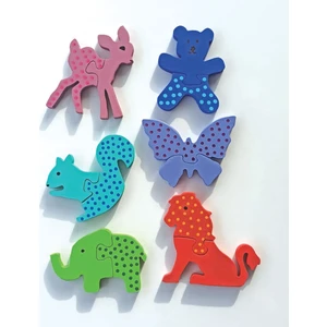 Özel Eğitim Gören Çocuklar Için Ahşap Puzzle Yapboz Başlangıç Seti - Karaca, Ayı, Sincap, Kelebek, Fil, Aslan