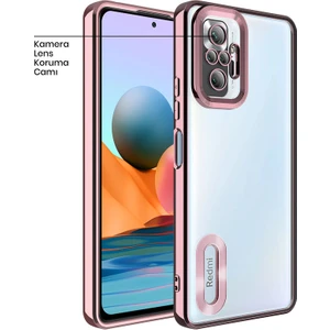 Xiaomi Redmi Note 10S Kılıf Zebana Glint Silikon Kılıf Rose Gold