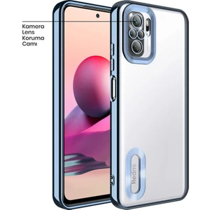Xiaomi Redmi Note 10 Kılıf Zebana Glint Silikon Kılıf Açık Mavi