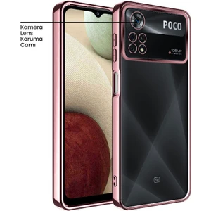 Xiaomi Poco X4 Pro 5g Kılıf Zebana Glint Silikon Kılıf Rose Gold