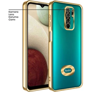 Xiaomi Redmi 9 Kılıf Zebana Glint Silikon Kılıf Gold