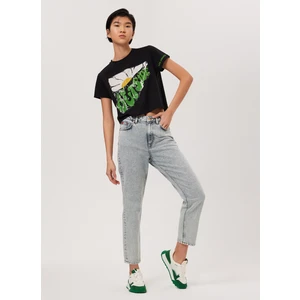 Lee Cooper Yüksek Bel Dar Paça Mom Fit Kadın Denim Pantolon 232 Lcf 121015 Marlyn Lıght Acıd