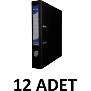 12 Adet Siyah Dar Plastik Klasör