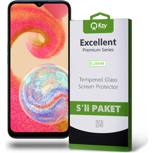 Kzy Samsung Galaxy A04E ile Uyumlu Temperli Ekran Koruyucu Kırılmaz Cam Ekonomik 5'li Paket