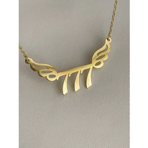 Nida Jewelry 925 Ayar Gümüş Melek Kanatlı Melek Rakamı Kolye