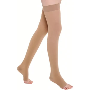 Diz Üstü Varis Çorabı Burnu Açık Ccl2 Ten Rengi