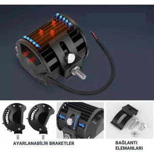 60W Kombo Aydınlatma 20 LED Çalışma Lambası Off Road Motorsiklet Sisfarları - Beyazışık