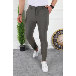 Erkek Kahverengi Slim Fit Keten Pantolon