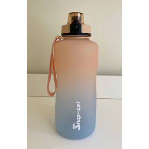 Shop-Set 2000 ml Pipetli ve Süzgeçli Tritan Motivasyonlu Su Matarası Çift Renk Softtouch