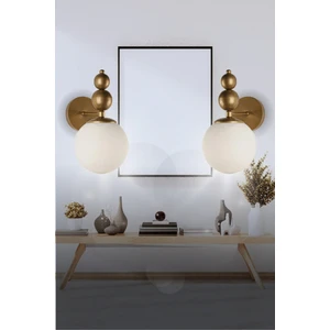 Veda Light Venüs 2'li Aplik Eskitme Model- Eskitme Beyaz Cam- Modern Aplik
