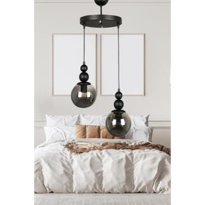Veda Light Venüs 2'li Sarkıt Siyah Model - Siyah Füme Cam - Modern Avize