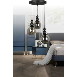 Veda Light Venüs 3'lü Sarkıt Siyah Model - Siyah Füme Cam - Modern Avize