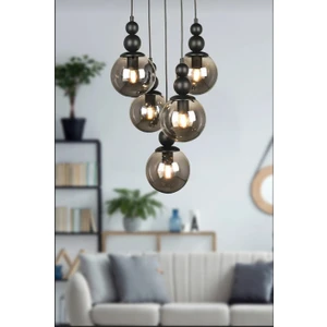Veda Light Venüs 5'li Sarkıt Siyah Model- Siyah Füme Cam- Modern Avize