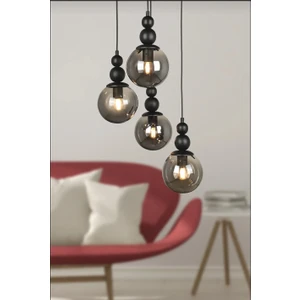 Veda Light Venüs 4'lü Sarkıt Siyah Model- Siyah Füme Cam- Modern Avize