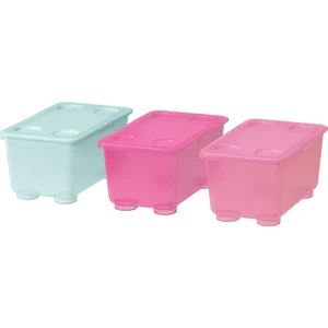 IKEA Glis Pembe-Turkuaz Kapaklı Kutu 3'lü
