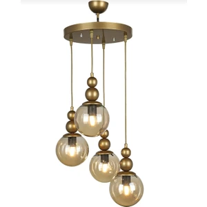 Veda Light Venüs 4'lü Sarkıt Eskitme Model- Hakiki Bal Cam- Oturma Odası- Salon- Yatak Odası Modern Avize