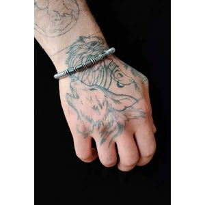 Trend Collection Gümüş Hematit Doğal Taş Ayarlanabilir Erkek Bileklik