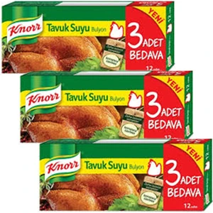 Tavuk Suyu Bulyon (12 Adet), 3 Paket