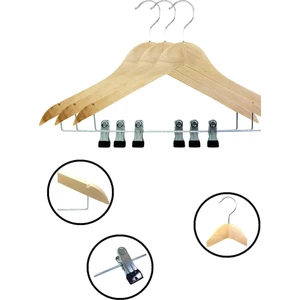 Çocuk Ahşap Elbise Altı Mandallı Askı Etek ve Pantolon Askısı 10 Adet 30 cm