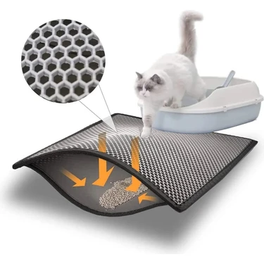 Skyinn Kedi Kumu Paspası Kedi Tuvalet Önü Elekli Paspas Yıkanabilir