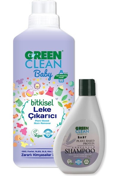 Green Clean Baby Şampuan 275 ml ve Leke Çıkarıcı 1 Lt