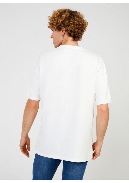 Bisiklet Yaka Baskılı Beyaz Erkek T-Shirt Tc 901510 fiyatları