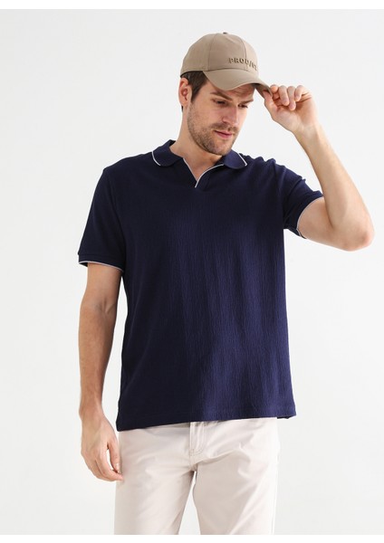 Düz Lacivert Erkek Polo T-Shirt cm Serıus