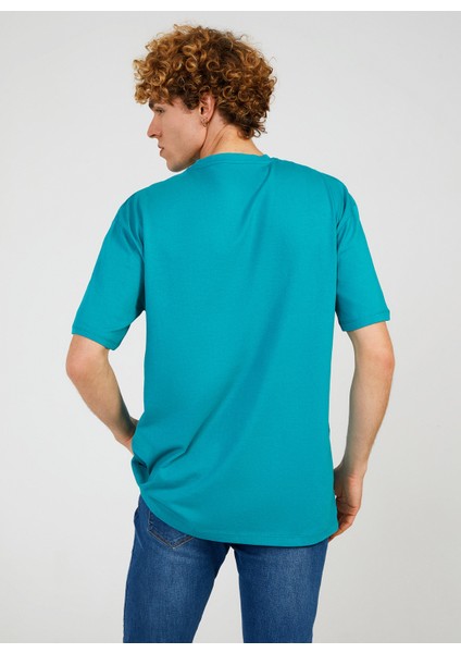 Bisiklet Yaka Düz Açık Mavi Erkek T-Shirt TC901010