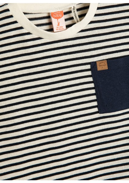 Koton Tişört Kısa Kollu Bisiklet Yaka Tek Cep Detaylı fırsatları