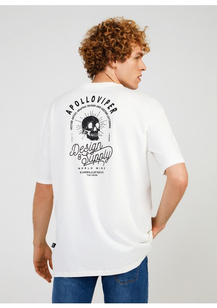Bisiklet Yaka Baskılı Beyaz Erkek T-Shirt Tc 901710 fiyatları