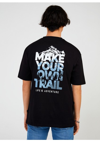 Bisiklet Yaka Baskılı Siyah Erkek T-Shirt Tc 902110 fiyatları