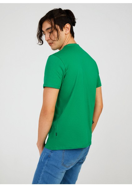 Bisiklet Yaka Baskılı Çimen Erkek T-Shirt TC712510 fiyatları